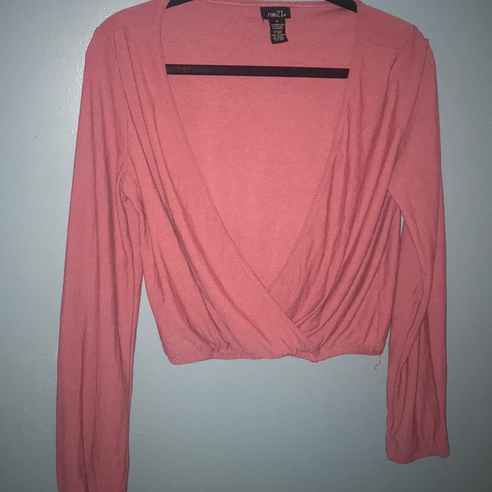 Nude/Pink Wrap Top//Rue 21